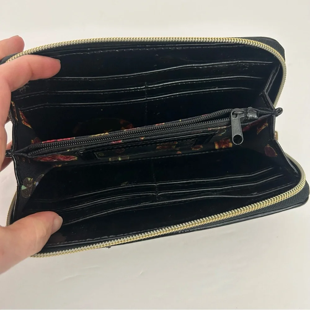 Betsey Johnson womens accordion zip around wallet rose sequins - Picture 8 of 8